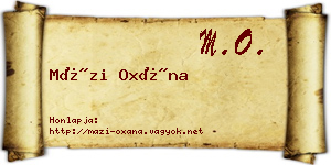 Mázi Oxána névjegykártya